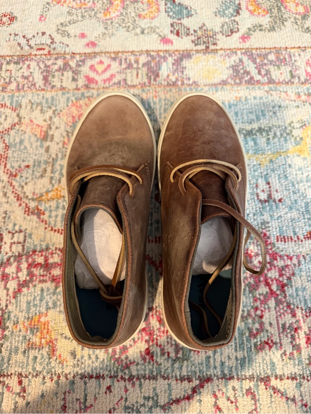 Maslon Chocolate Brown Suede Chukka Sneakers with Cream Sole NEVER WORN. NWOT